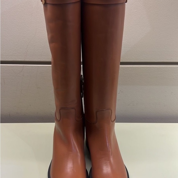 VITTORIO VIRGILI MADE IN ITALY Tan Leather Combat Moto Boots with Gold Accent - Picture 4 of 6